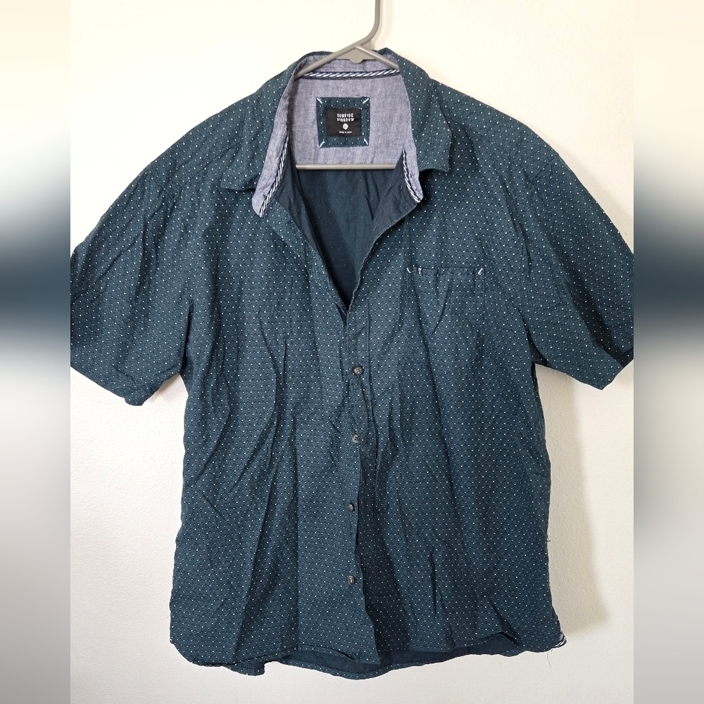 Sunrise Kingdom Polka Dot Button Down 100% Cotton Size XL